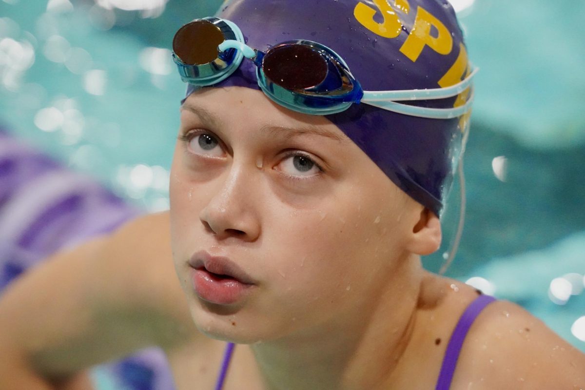 LOOK. Junior Athena Morstad-Ruiz looks up at her time on the board.