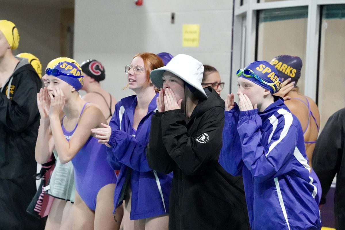 LETS GO SPARKS. Swimmers chant "lets go sparks".