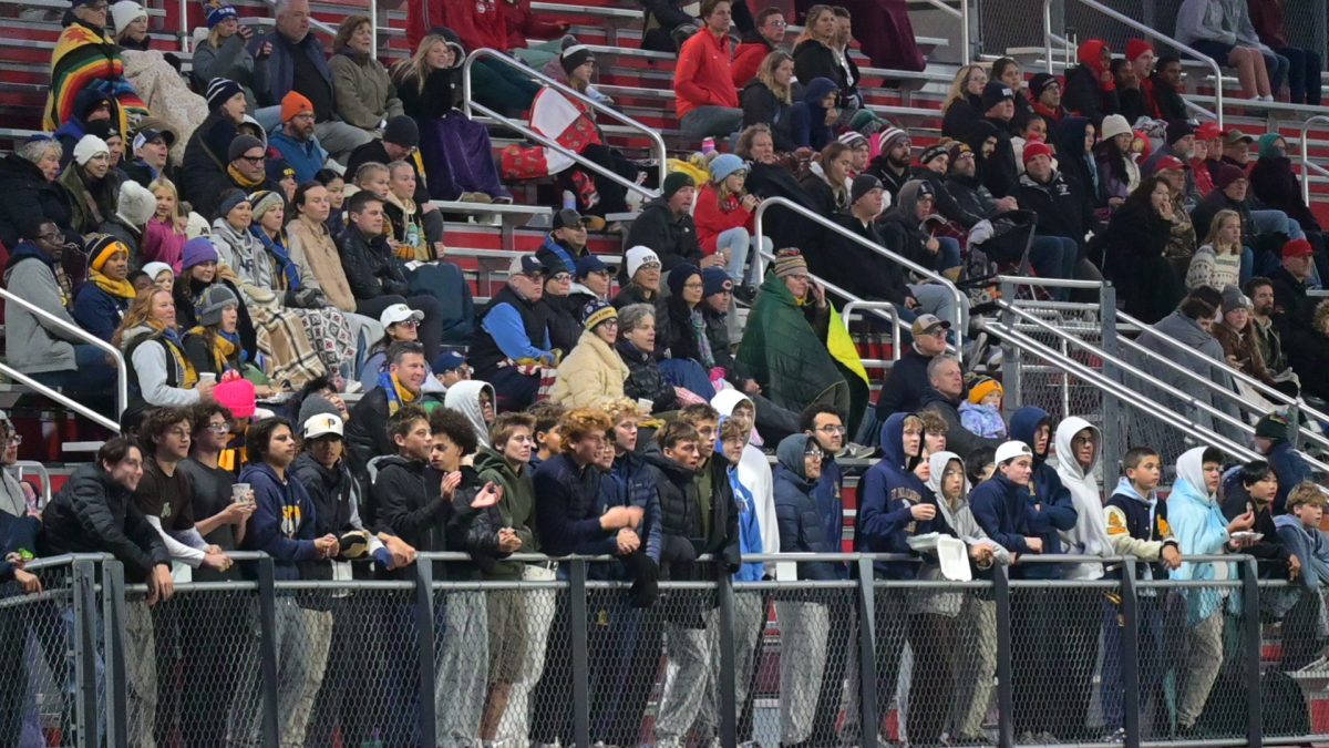 HYPE SQUAD. Lots of students and families filled the stands to support the team. The student section had many different chants throughout the game.