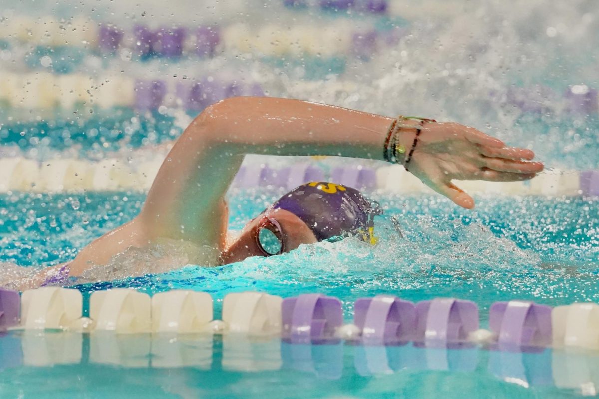 BREATHE. Sparks swimmer turns on her side to breathe.