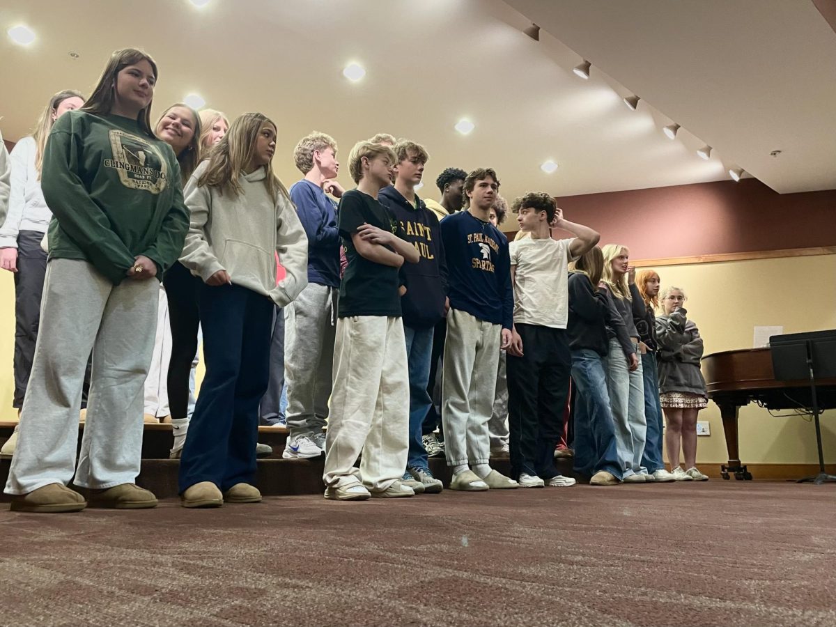 ACADEMY CHORALE. This choir meets on a regular basis of three times though out the six day schedule. This choir consists of sopranos, tenors, basses, and altos, each section blending together to create a rich, full sound that filled the room with warmth. 