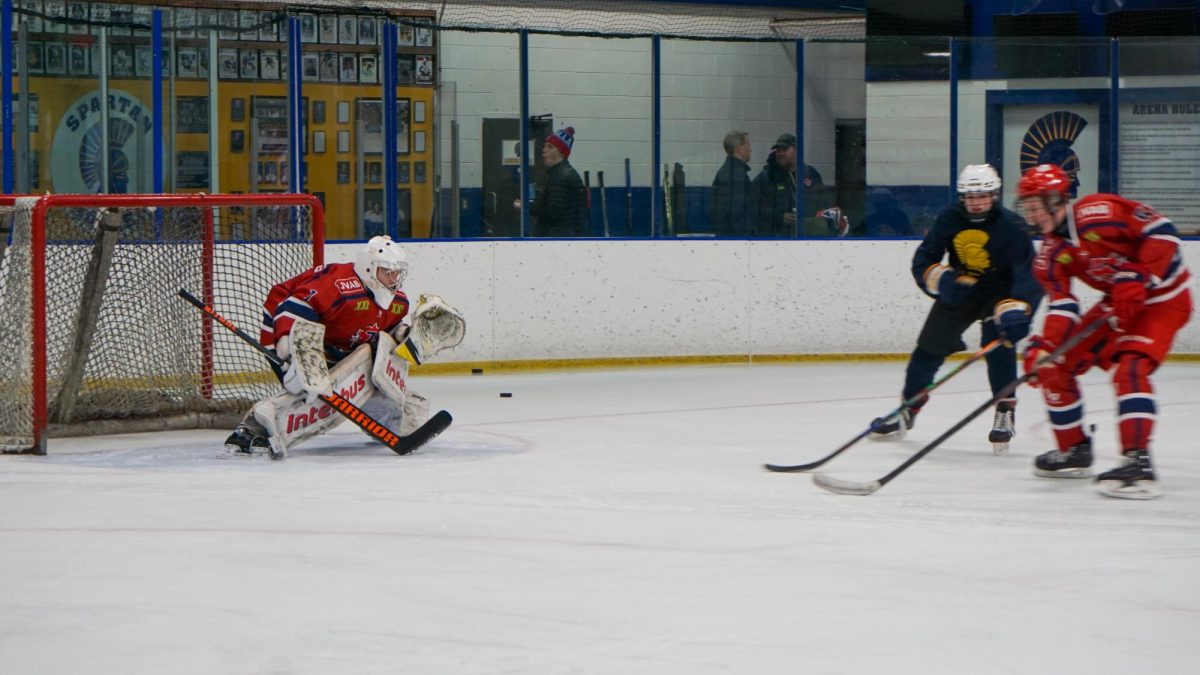 SWEDISH SCRIMMAGE. The Järfälla team plays a game against the Spartans at the end of practice. 