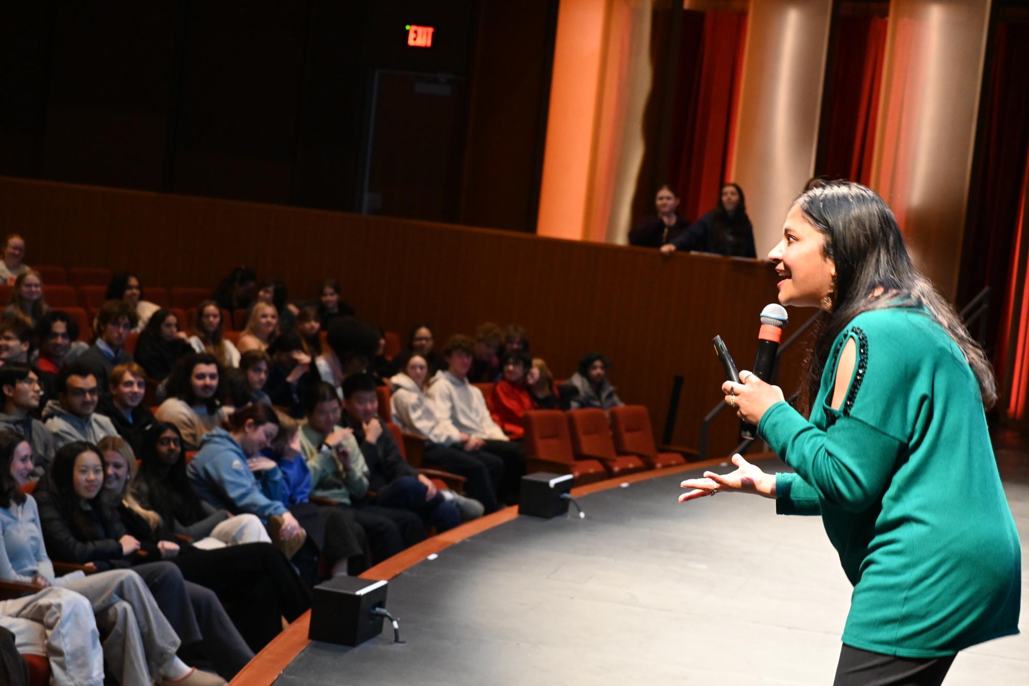 TAKE ACTION. Educational equity and diversity consultant Seema Pothini attended assembly to teach students how to make use of MLK Jr.'s most powerful weapon: speaking up. 