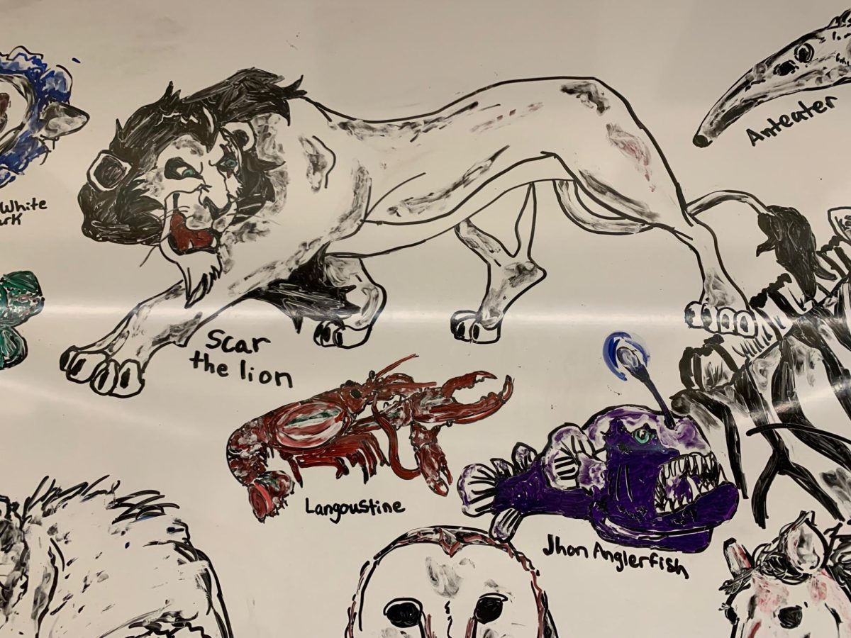 A NEW STYLE. Bryan experiments with cartoon-style illustration in her drawing of Scar from “The Lion King.” “I’d never drawn in that style before, and it worked pretty well,” Bryan said.