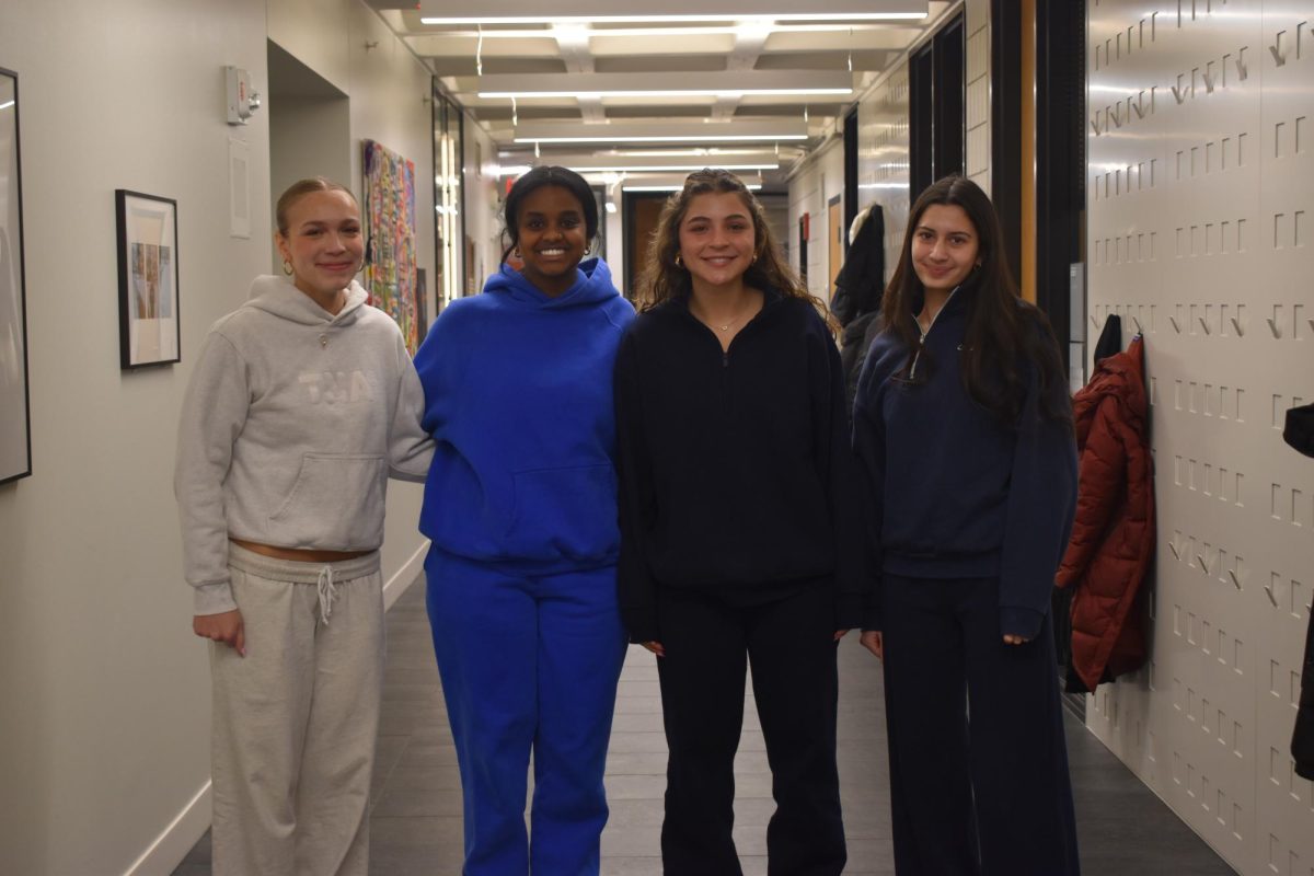 SENIOR PRIDE. Seniors Nora McKoy, Luwam Mebrahtu, Lucia Gonzalez. and ____ show a range of vibrant colors for monochrome day.
