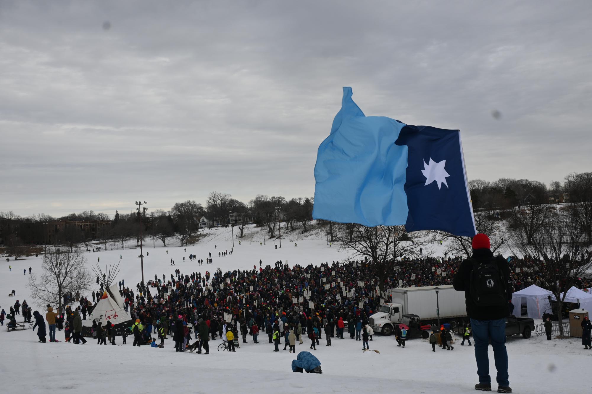 MINNESOTA UNITY. At a memorial in Powderhorn Park on Feb. 7, several thousand gather in a remembrance ceremony held by Indigenous leaders for Renee Good who was killed by ICE. 