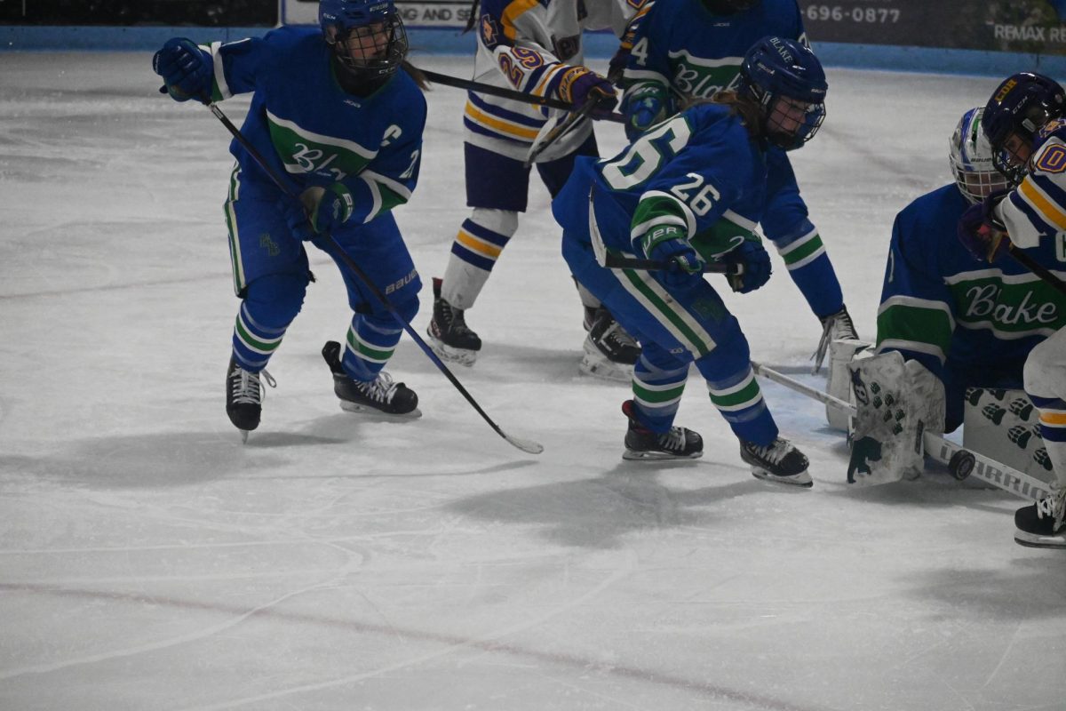 FOR GOAL. Blake tries to tap one in for goal. 