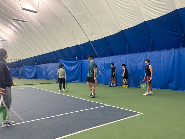 PRESSURE SERVES. The Boys Varsity Tennis team does a pressure serve tennis drill in captains practice, to prepare them for the upcoming season. 