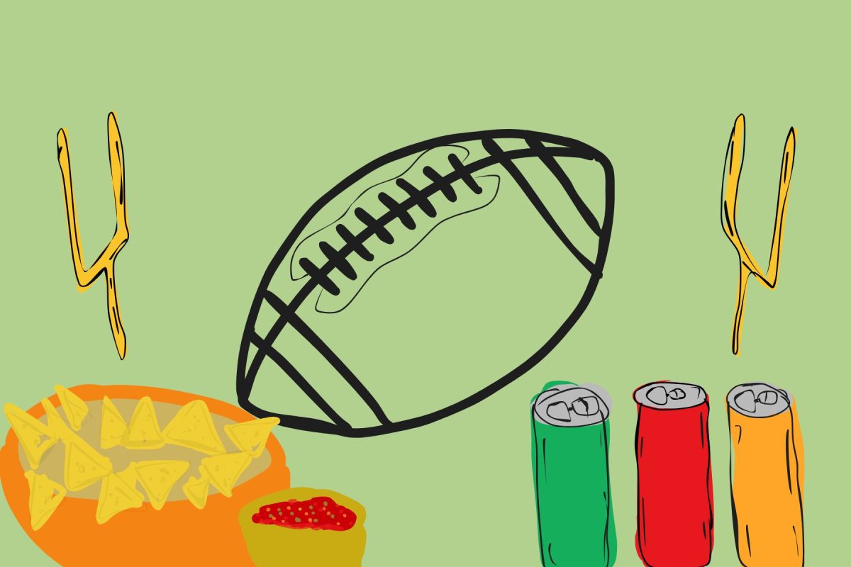SUPER SNACKS. Food and drinks are a must-have for many students while watching the Super Bowl. Chips and sodas are a popular favorite.