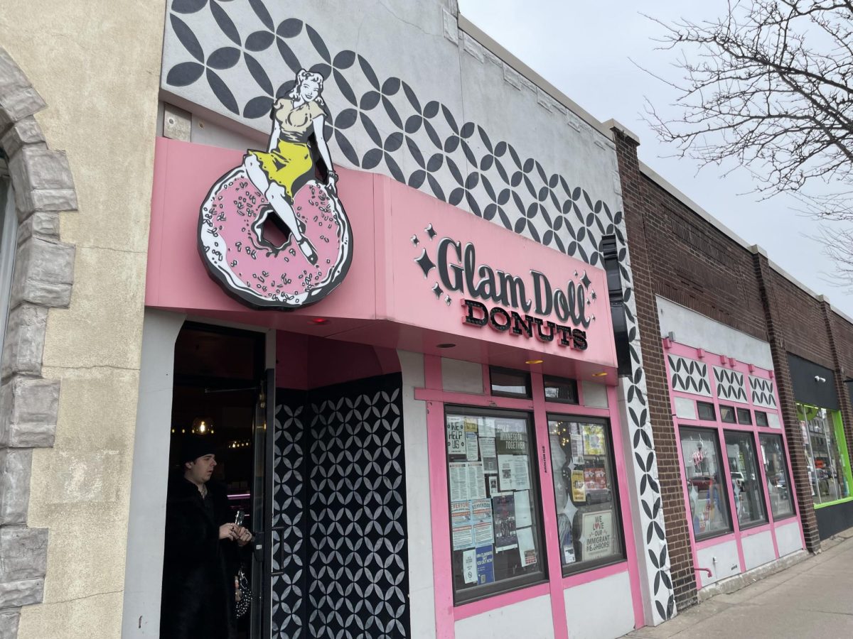 PRETTY IN PINK. A street view of Glam Doll from Nicollet Avenue.