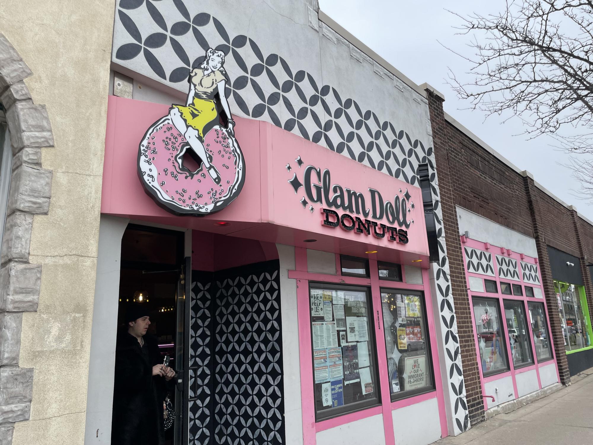 PRETTY IN PINK. A street view of Glam Doll from Nicollet Avenue.