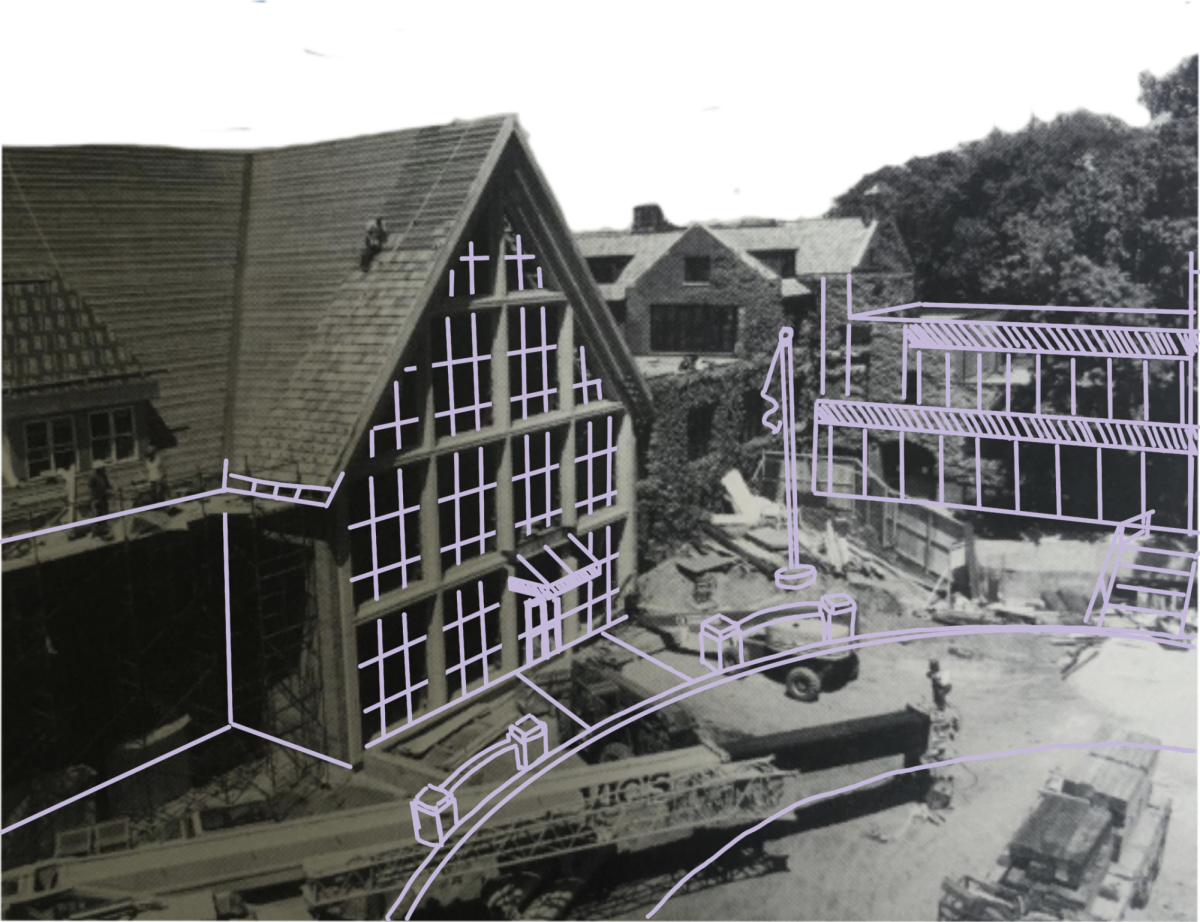 EXCELLENT EXPANSION. In 1976, the Randolph campus expanded once again, providing major additions to administrator’s offices and the middle school. (Photo Illustration: Amanda Hsu)