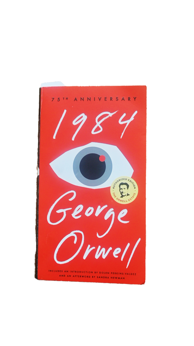 ABOUT “1984” George Orwell’s novel “1984” was published in 1949. It follows protagonist Winston Smith, a government worker in a dystopian world with a totalitarian government. The tale warns against the dangers of censorship, government surveillance and authoritarianism.