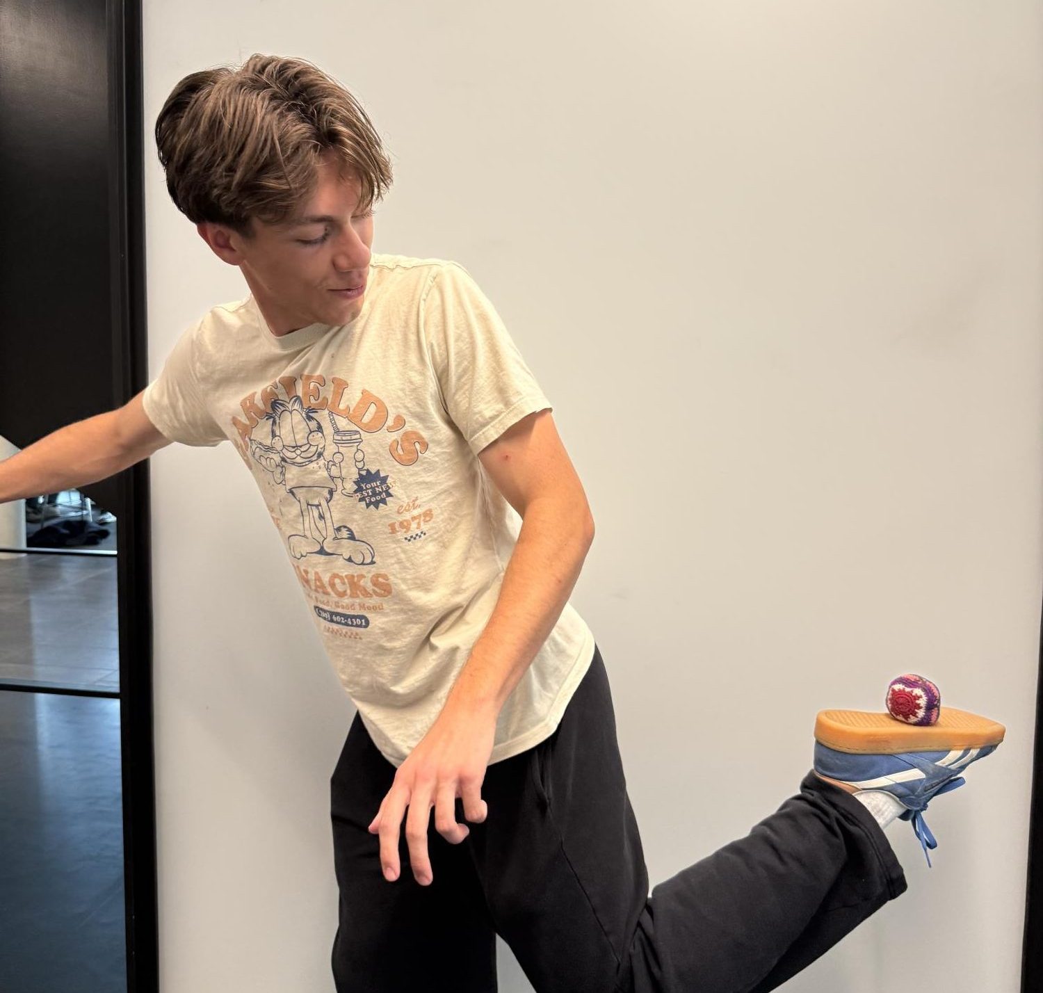 SOCCER OR SACK? Hackysack has become the new game that is trending among teenagers. It features many tricks and skills that are also used in soccer.  “Instead of sitting in the common spaces, it's really nice to go outside and do something," said junior Nico Martin.(Submitted by Nico Martin)