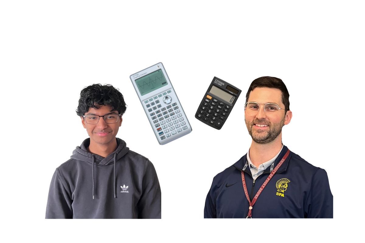 CALCULATING THE CHANGES. As study habits have changed, the materials used have changed too. "I remember the day when [my brother] came home with his graphing calculator, [which] had Mario. And I was blown away," Spanish teacher Peter Daniels said. (Photos: Fair Use; Wikimedia Commons)